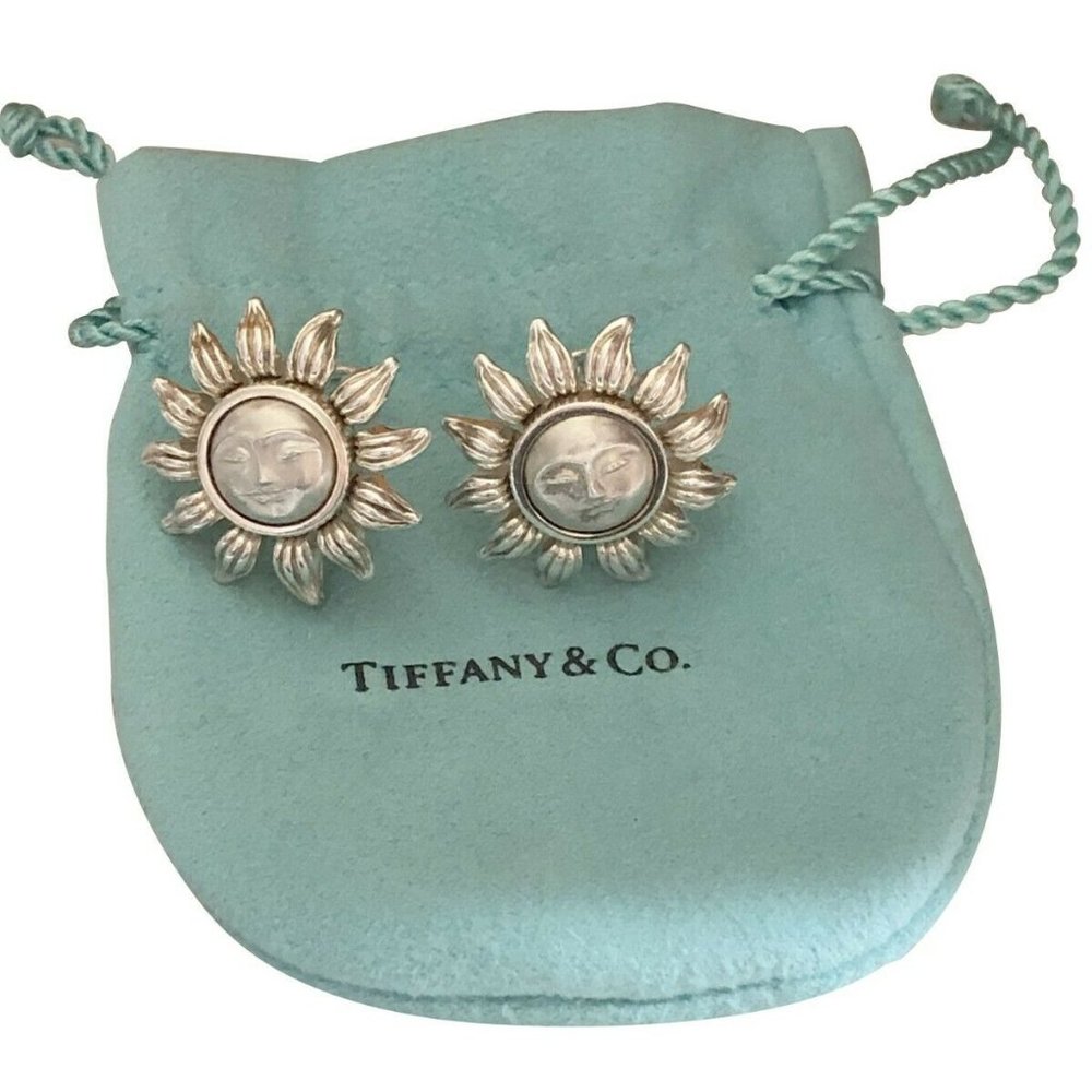 Tiffany & Co Sterling Silver Sunburst Earrings